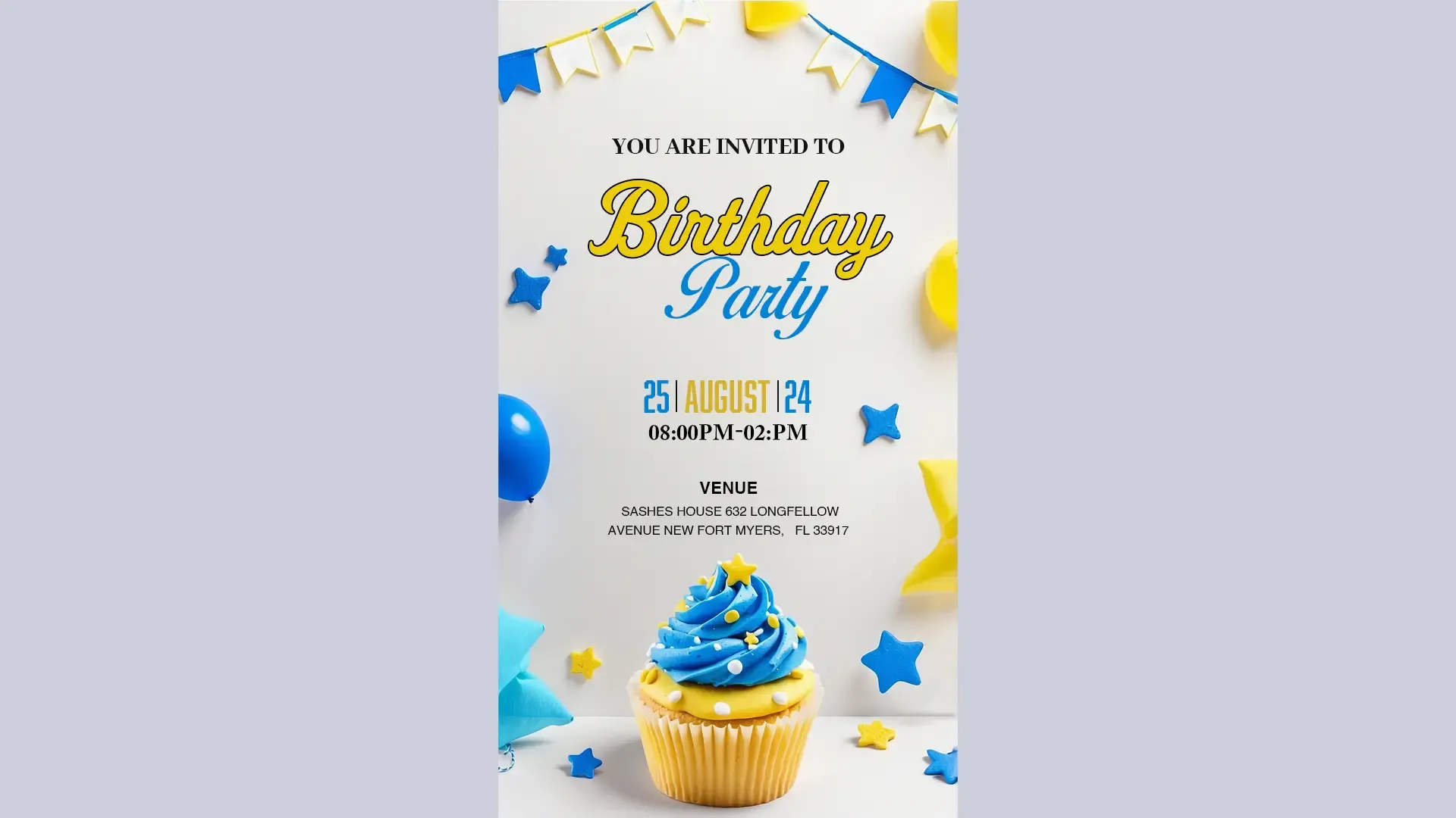 Bright and Cheery Birthday Party Invitation e-Card Instagram Story image